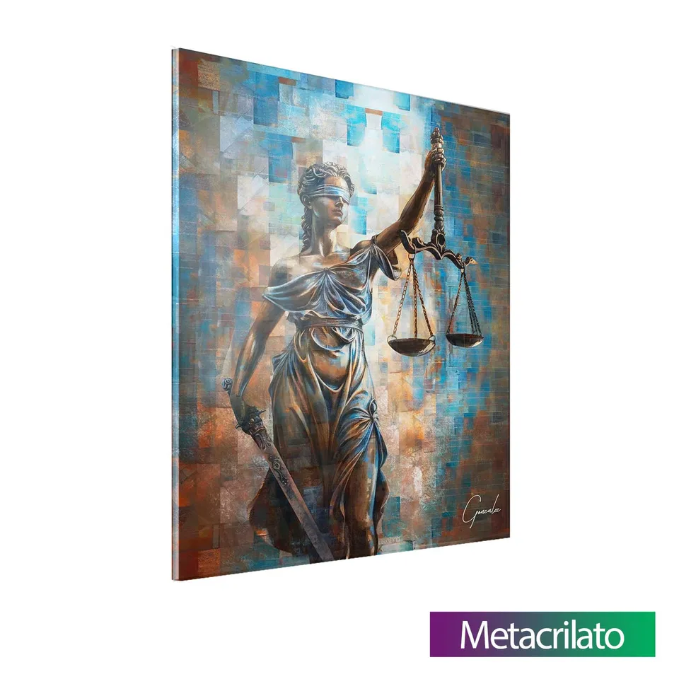 Quadro Deusa da Justiça Grid Art em metacrilato