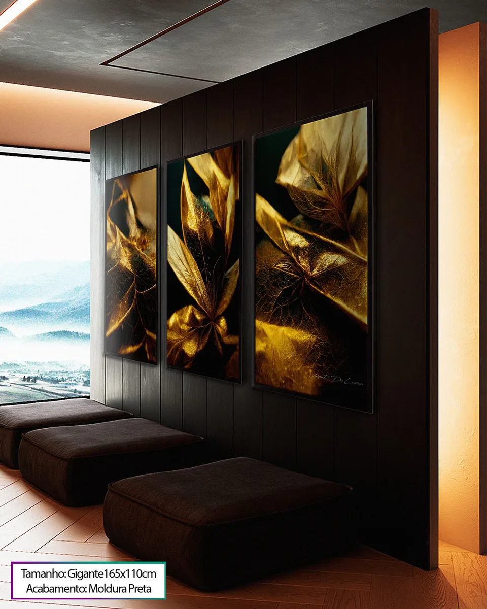 Quadro decorativo Folhos de Ouro