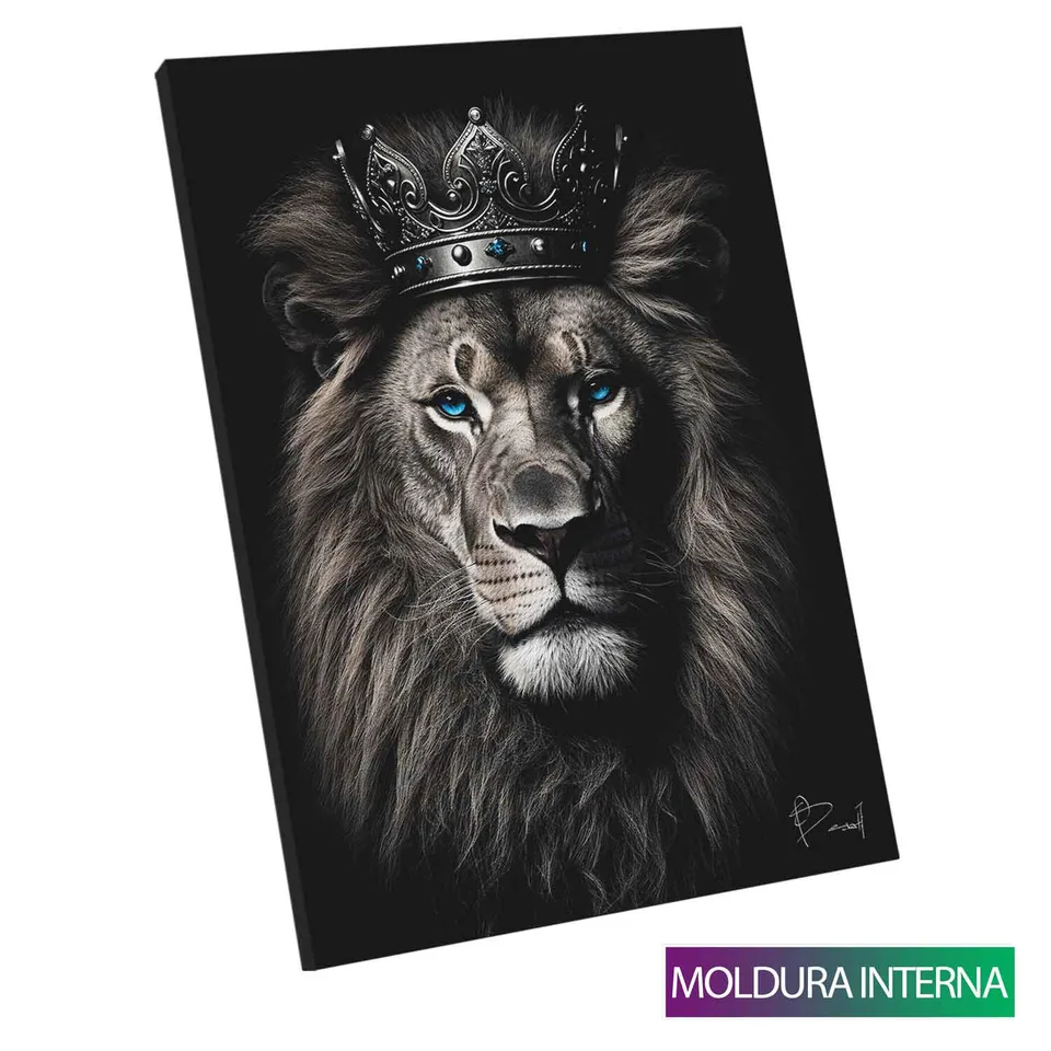 Quadro O Leão Soberano — Moldura Interna, Médio 64x48