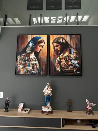 Quadro O Legado de Jesus e Maria 2 Peças na casa de Tatiane Oliveira