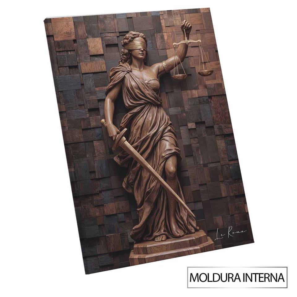Quadro Deusa da Justiça Amadeirada