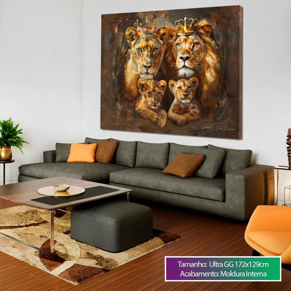Quadro Família de Leões Imperiais — foto 9