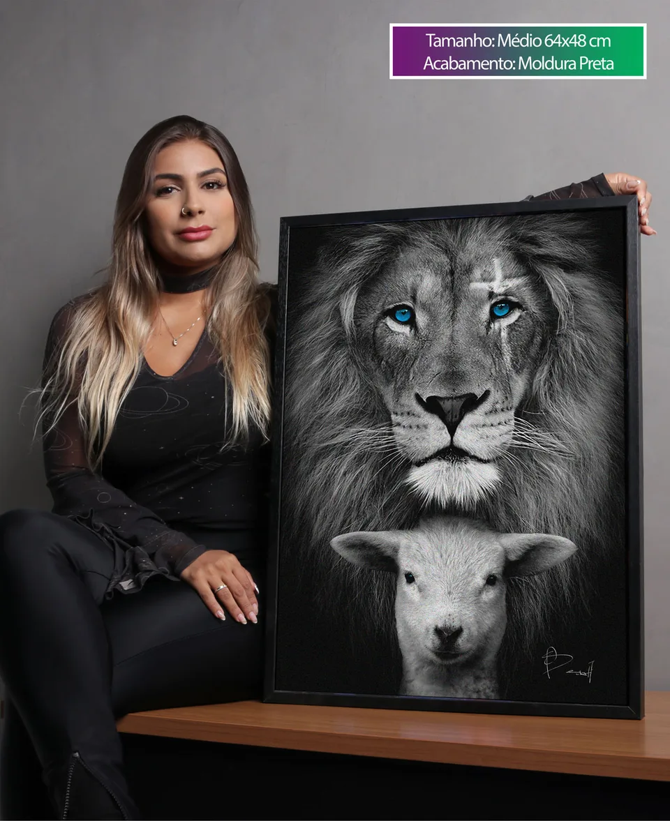 Quadro decorativo O Leão e o Cordeiro
