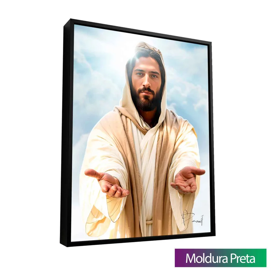 Quadro O Chamado de Cristo com moldura de filete preta
