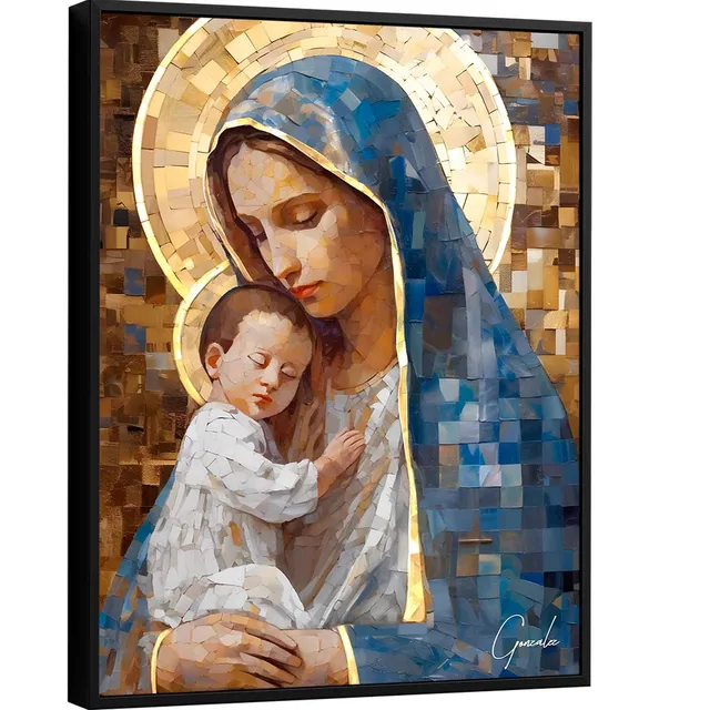 Quadro Maria e Jesus Grid Art - Quadros para Quarto | QuadrosDecorativos.com