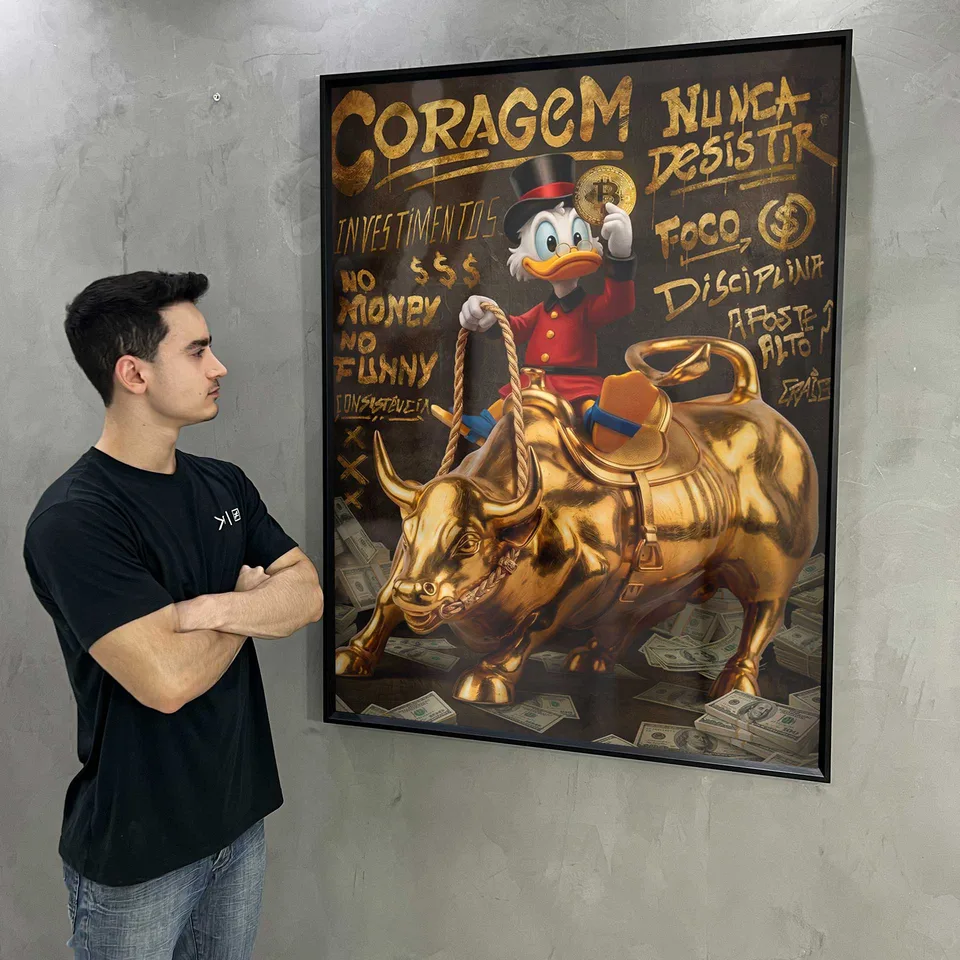 7268 Quadro The Duck’s Wall Street Grafite Dourado (8)