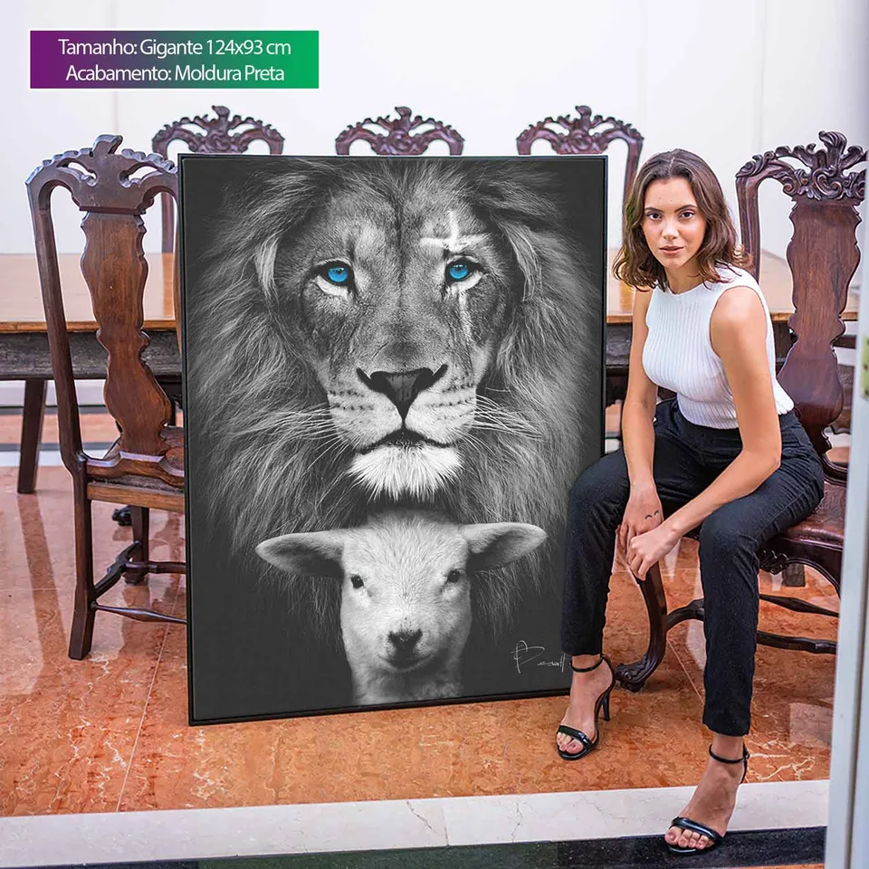Quadro decorativo O Leão e o Cordeiro