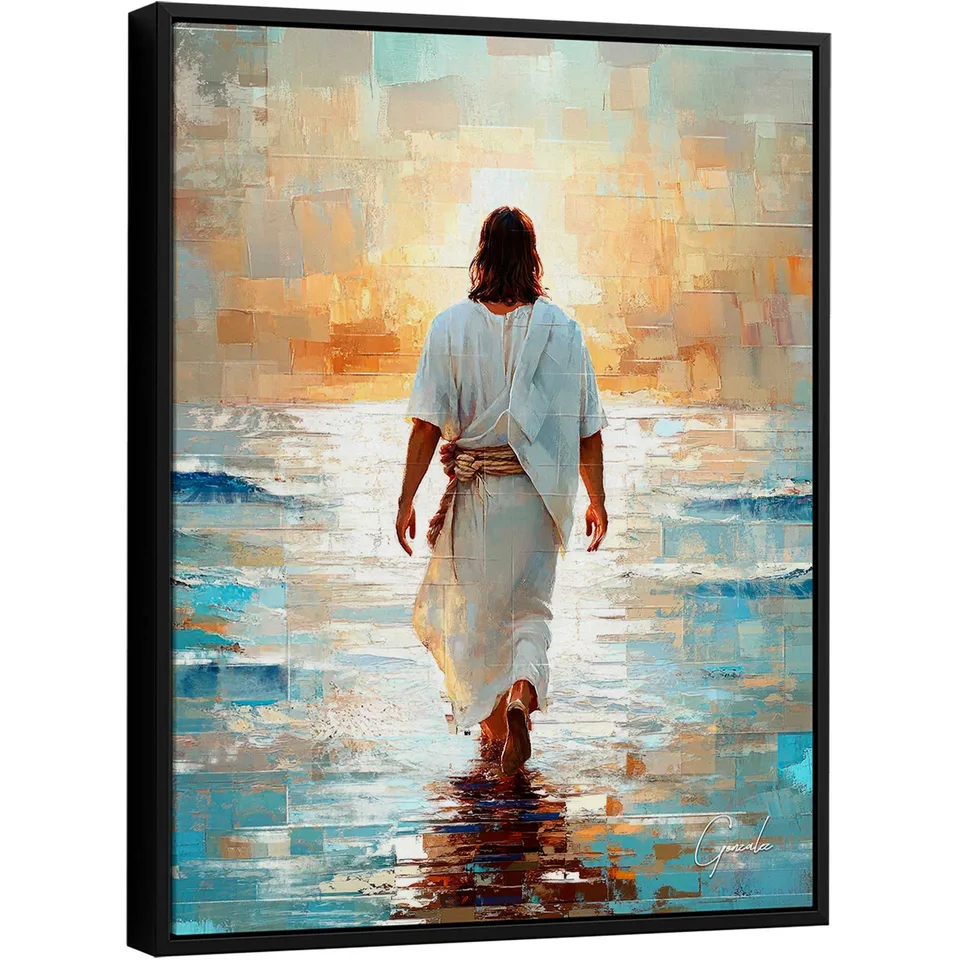 Quadro Jesus Sobre as Águas Grid Art - Quadros para Sala | QuadrosDecorativos.com