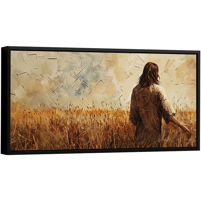 Quadro Jesus no Campo de Trigo - Quadros de Paisagem | QuadrosDecorativos.com