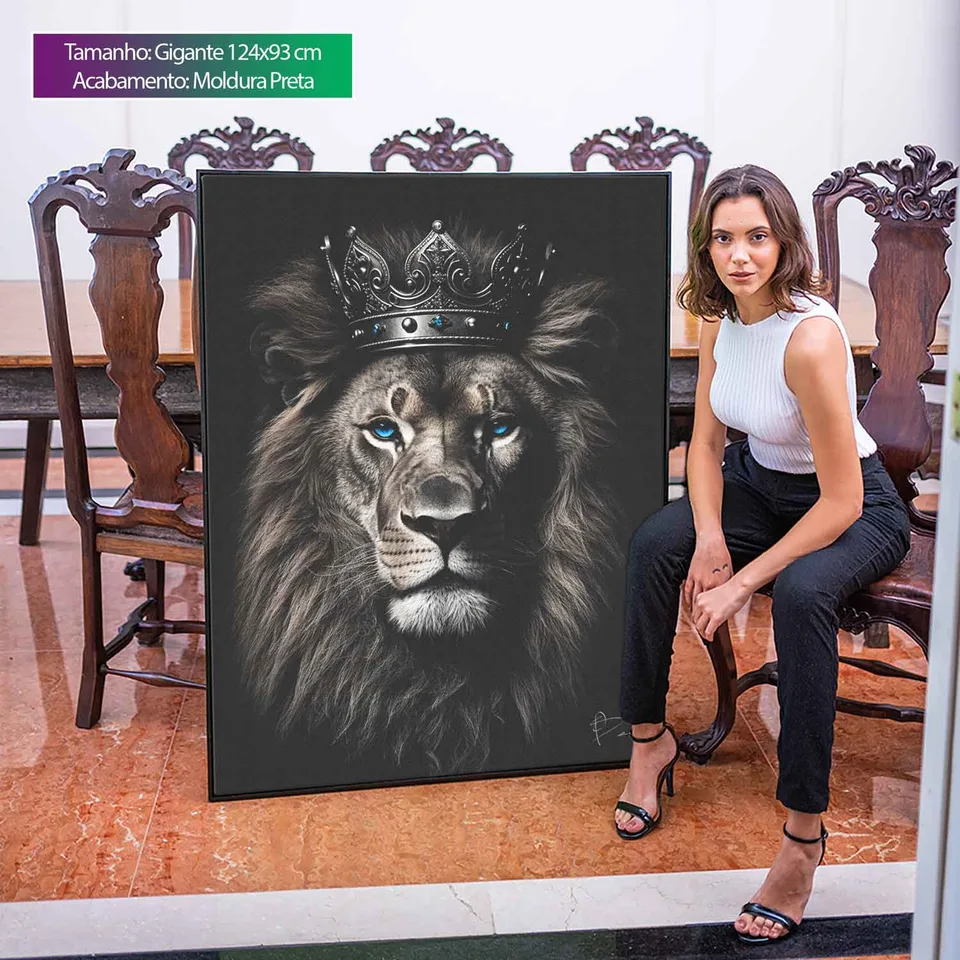 Quadro leão soberano sem etiqueta - impressão HD