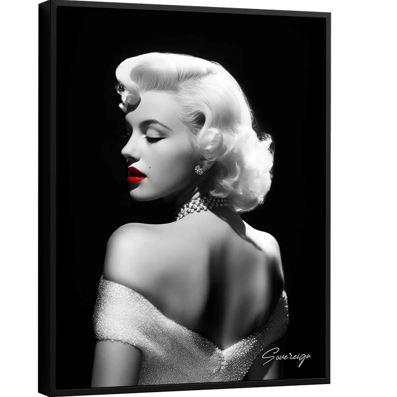 Quadro Marilyn Monroe, retrato em preto e branco
