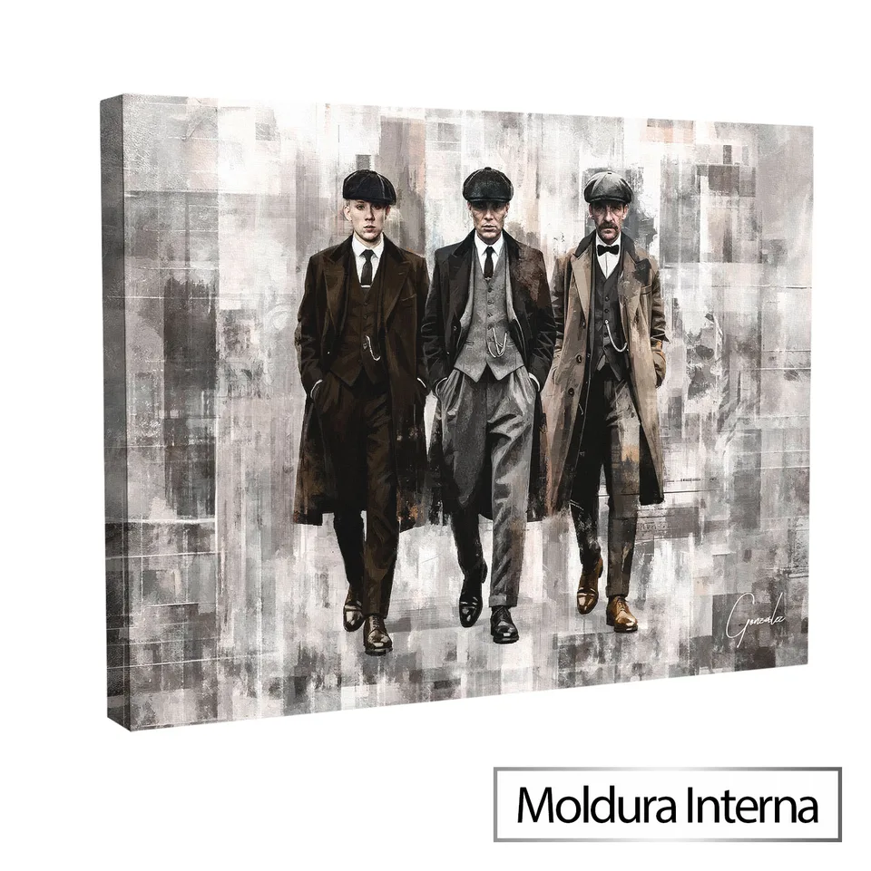 Quadro Os Peaky Blinders Grid Art — Moldura Interna, Médio 64x48