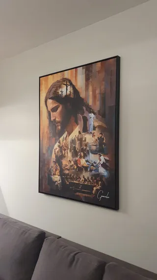 Quadro O Legado de Cristo na casa de Alexandre Tecilla
