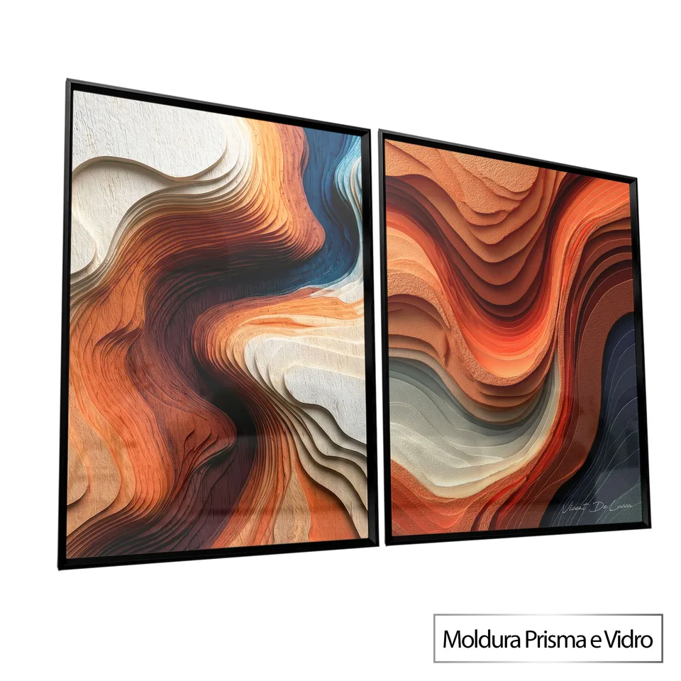 Quadro Fluxo Entre Curvas - 2 Peças