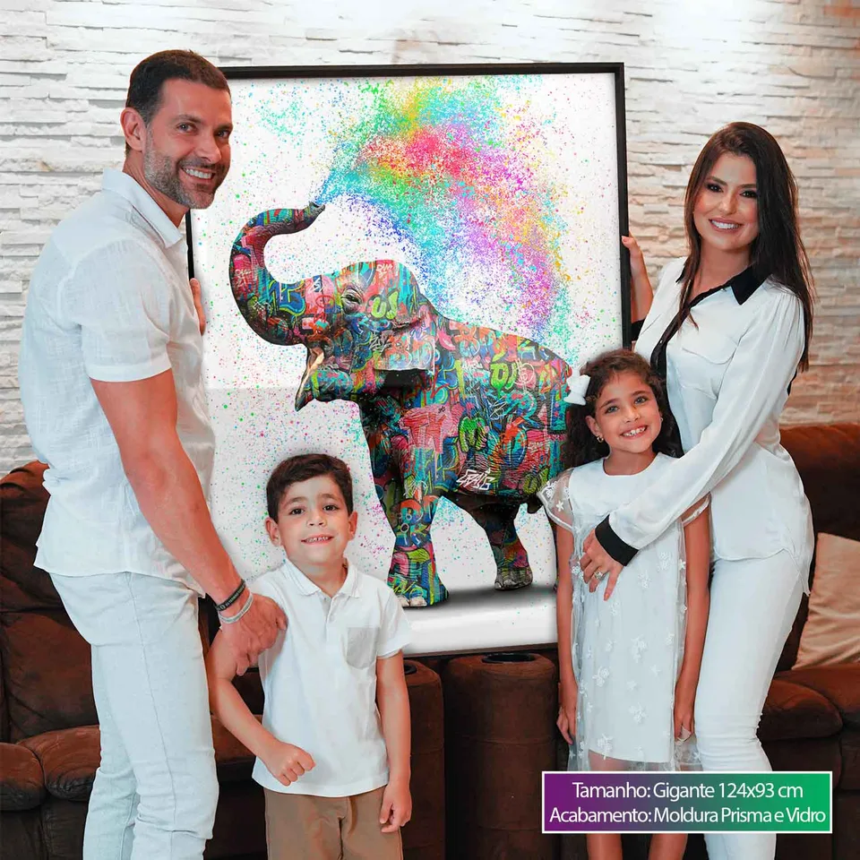 Quadro Elefante Colorido Grafite CRAIG — foto 2