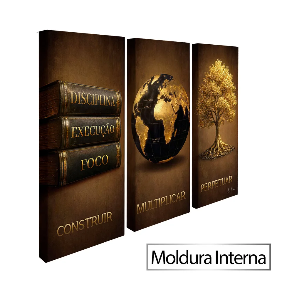 Quadro Pilares da Riqueza 3 Peças