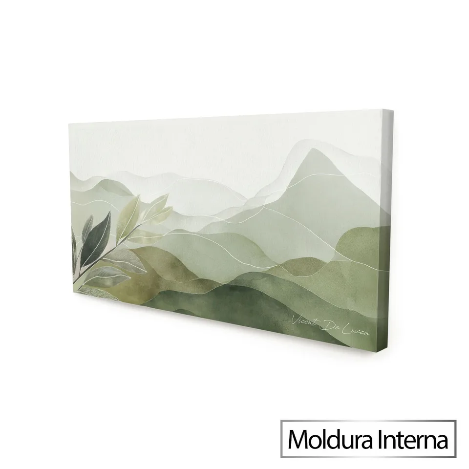 Quadro Boho Fluxo da Natureza — Moldura Interna, Médio 68x34