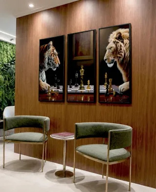 Quadro Jogo de Feras 3 Peças na casa de Ana Clara