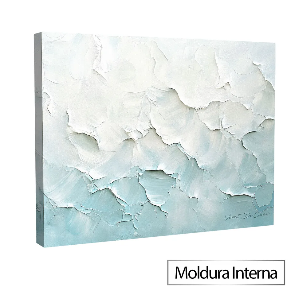 Quadro Abstrato Pinceladas do Vento com Moldura Interna