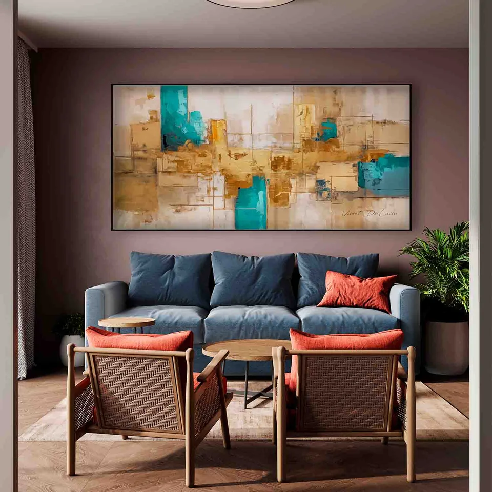 Quadro Arquitetura Abstrata com moldura Prisma e vidro