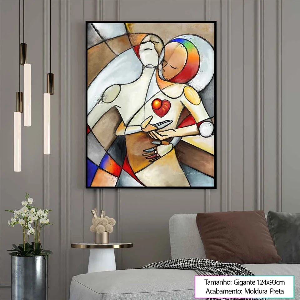 Quadro Encontro de Almas com moldura preta