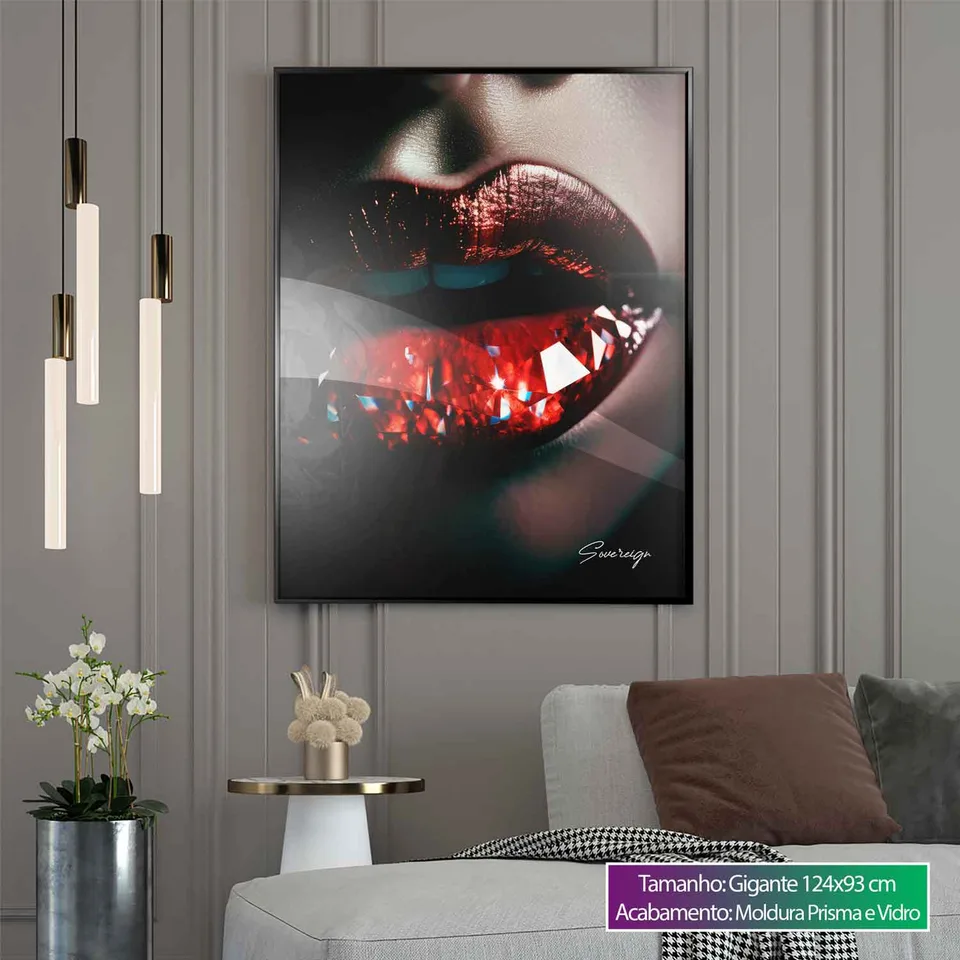 Quadro decorativo Boca de Cristal
