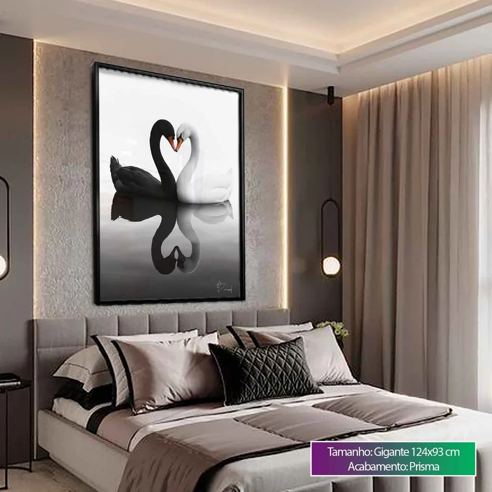 Quadro Cisnes Afetuosos — foto 5