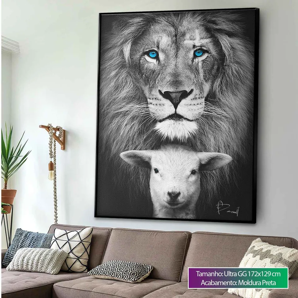 Quadro decorativo O Leão e o Cordeiro