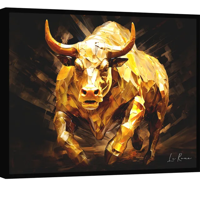 Quadro Touro Dourado