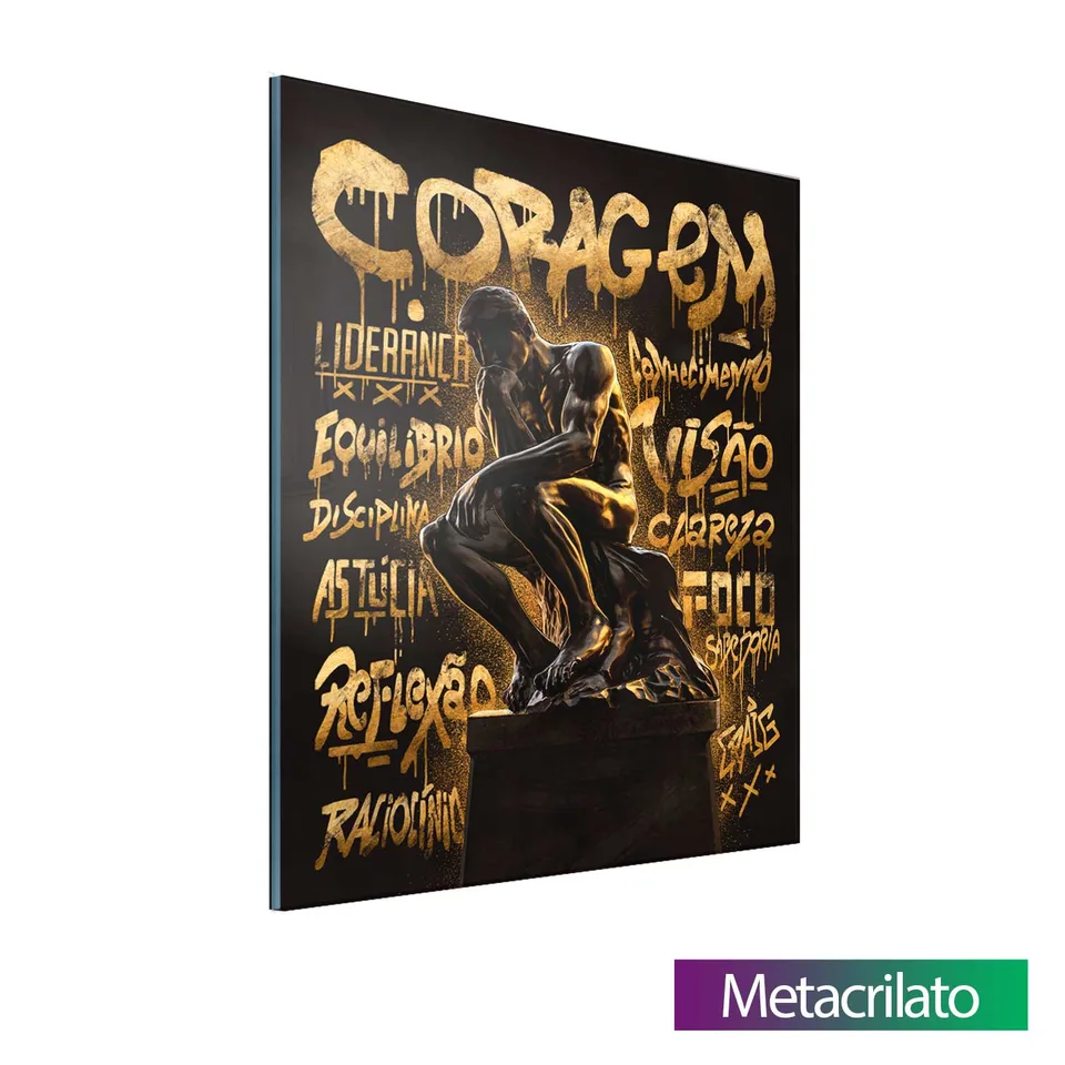 Quadro O Pensador Grafite Dourado CRAIG — foto 12