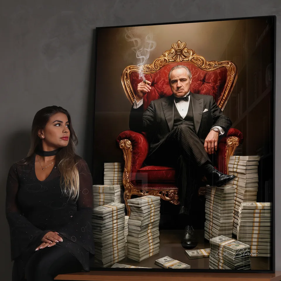 7166 Quadro Poderoso Chefão no Trono do Poder (10)