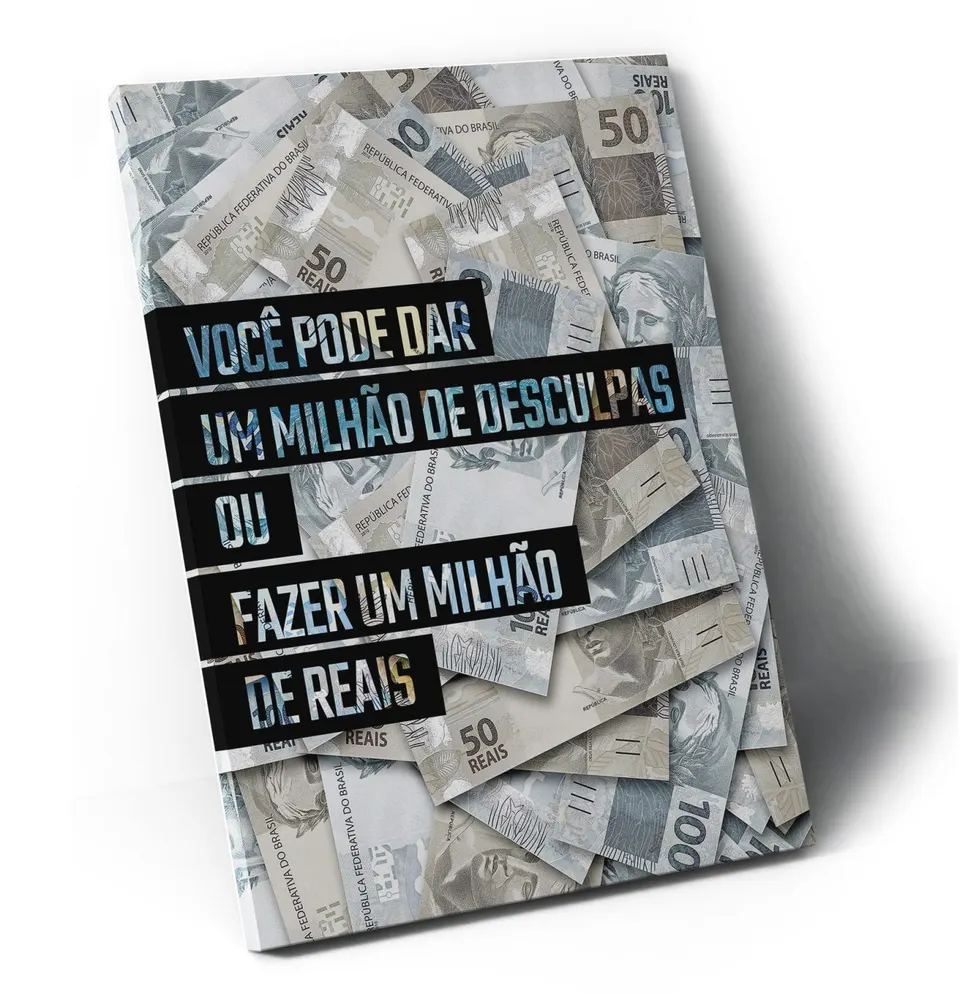 Quadro Fazendo Um Milhão de Reais — Moldura Interna, Médio 64x48