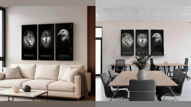 Leão, lobo e águia: o quadro Disciplina, Execução e Foco virou o mais vendido da galeria