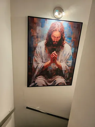 Quadro Jesus Grid Art na casa de Nelson Lititanskas