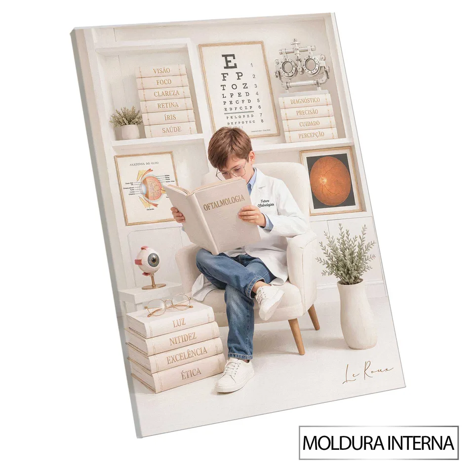 Quadro Conhecimentos da Oftalmologia — Moldura Interna, Médio 64x48