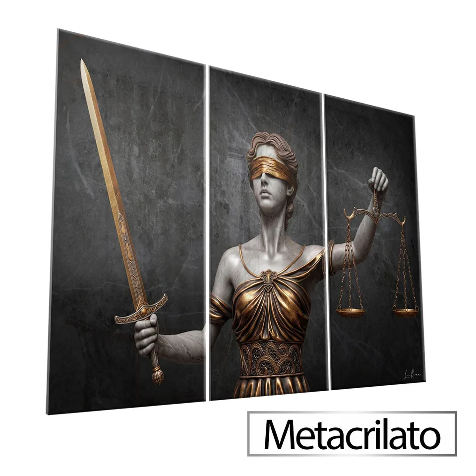 Quadro A Justiça em Bronze com acabamento em metacrilato