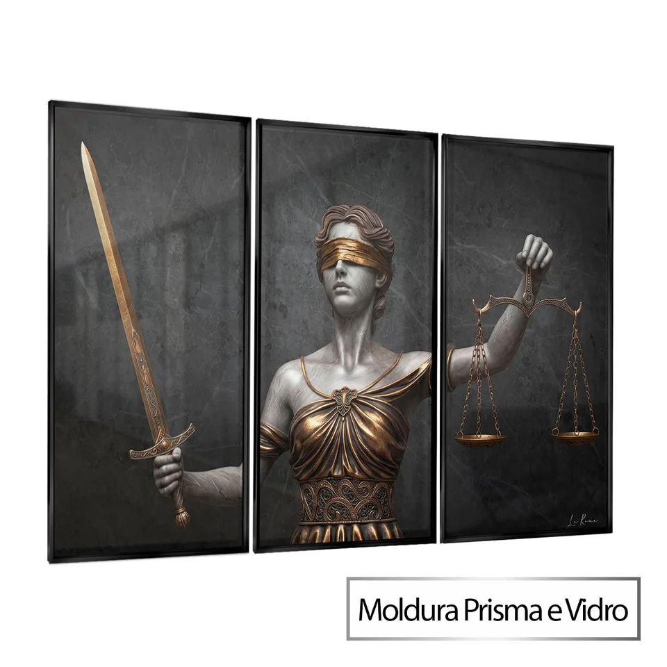 Quadro A Justiça em Bronze com moldura Prisma e vidro