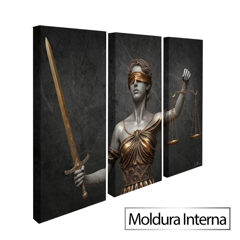 Quadro A Justiça em Bronze com moldura interna