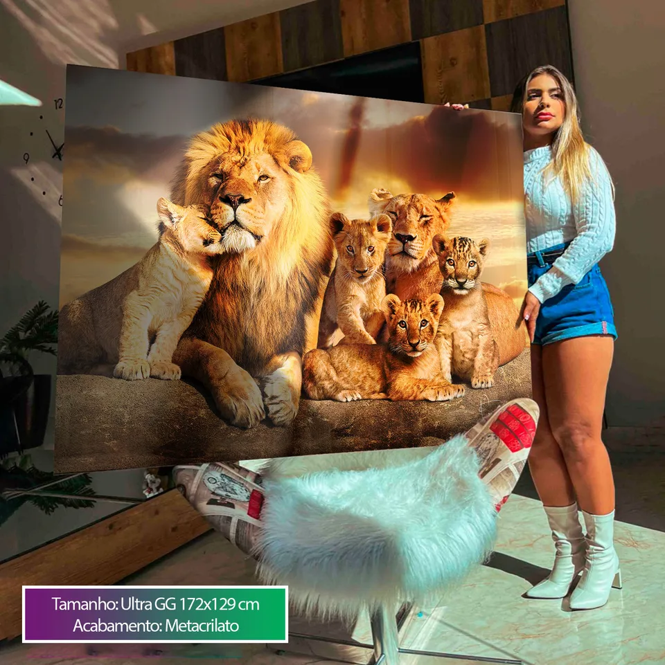 Quadro A Linhagem do Leão com 4 Filhotes, de Benoit — foto 6