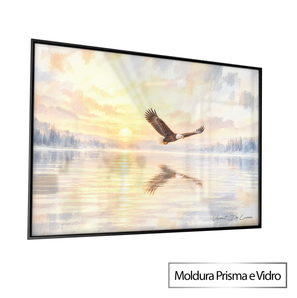 Quadro A Suavidade da Águia com moldura Prisma e vidro
