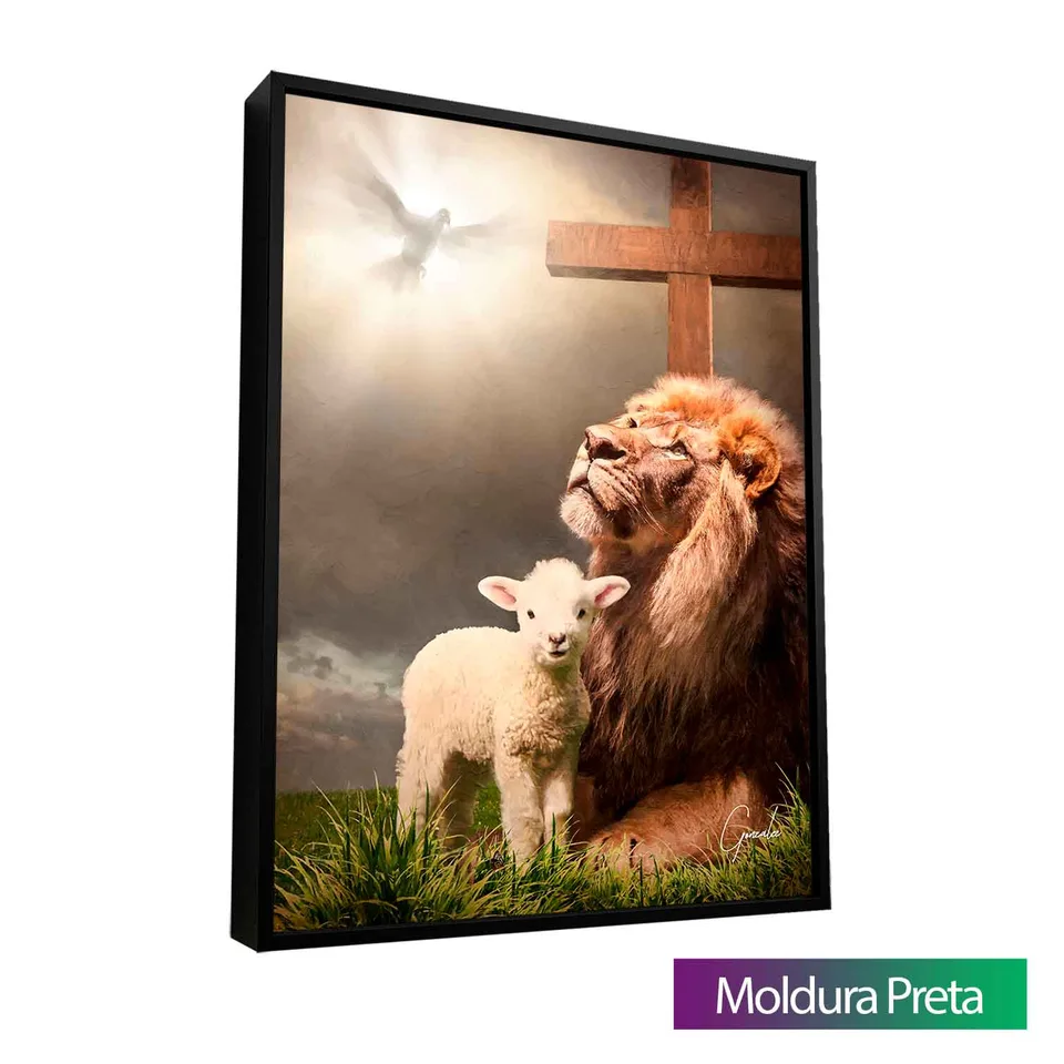 Quadro A Trindade com moldura de filete preta
