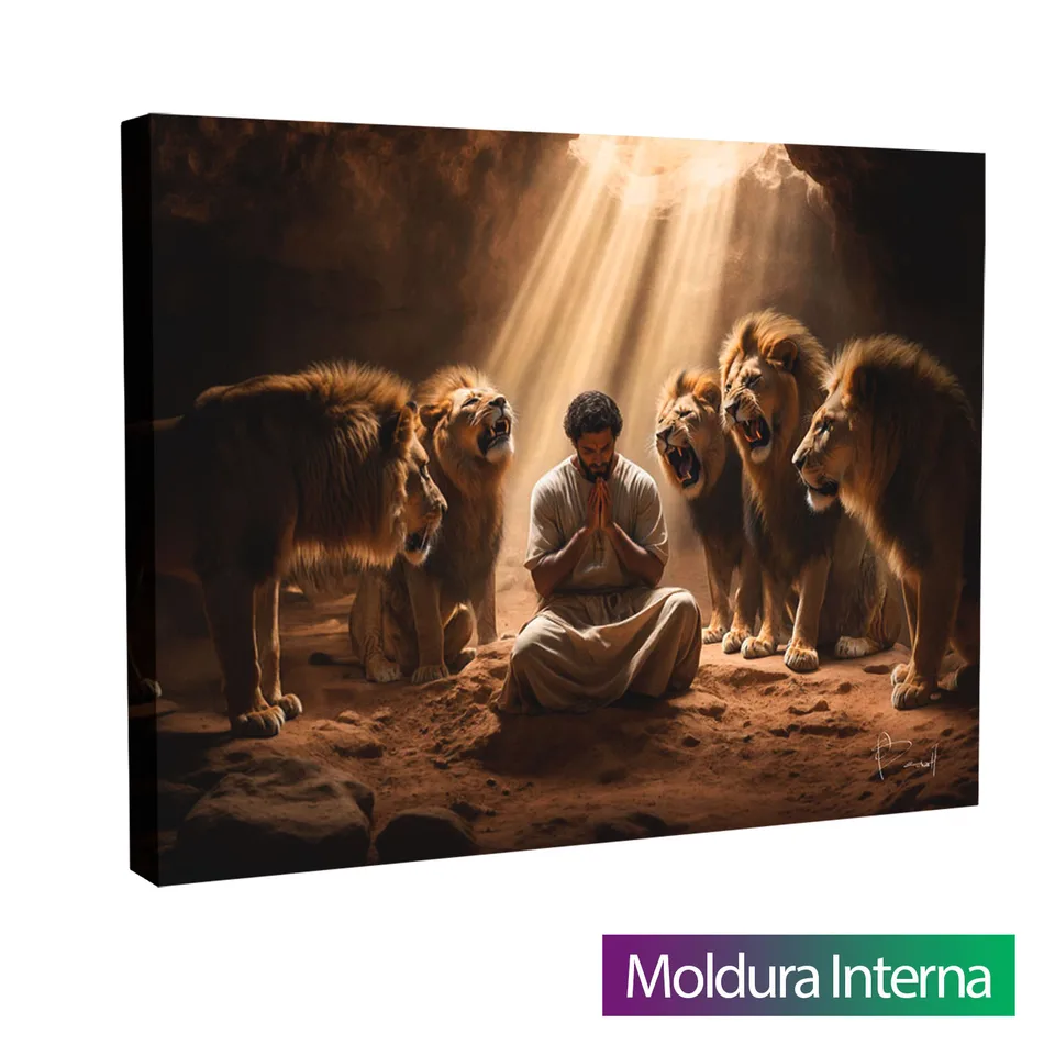 Quadro Daniel na Cova dos Leões — Moldura Interna, Médio 64x48