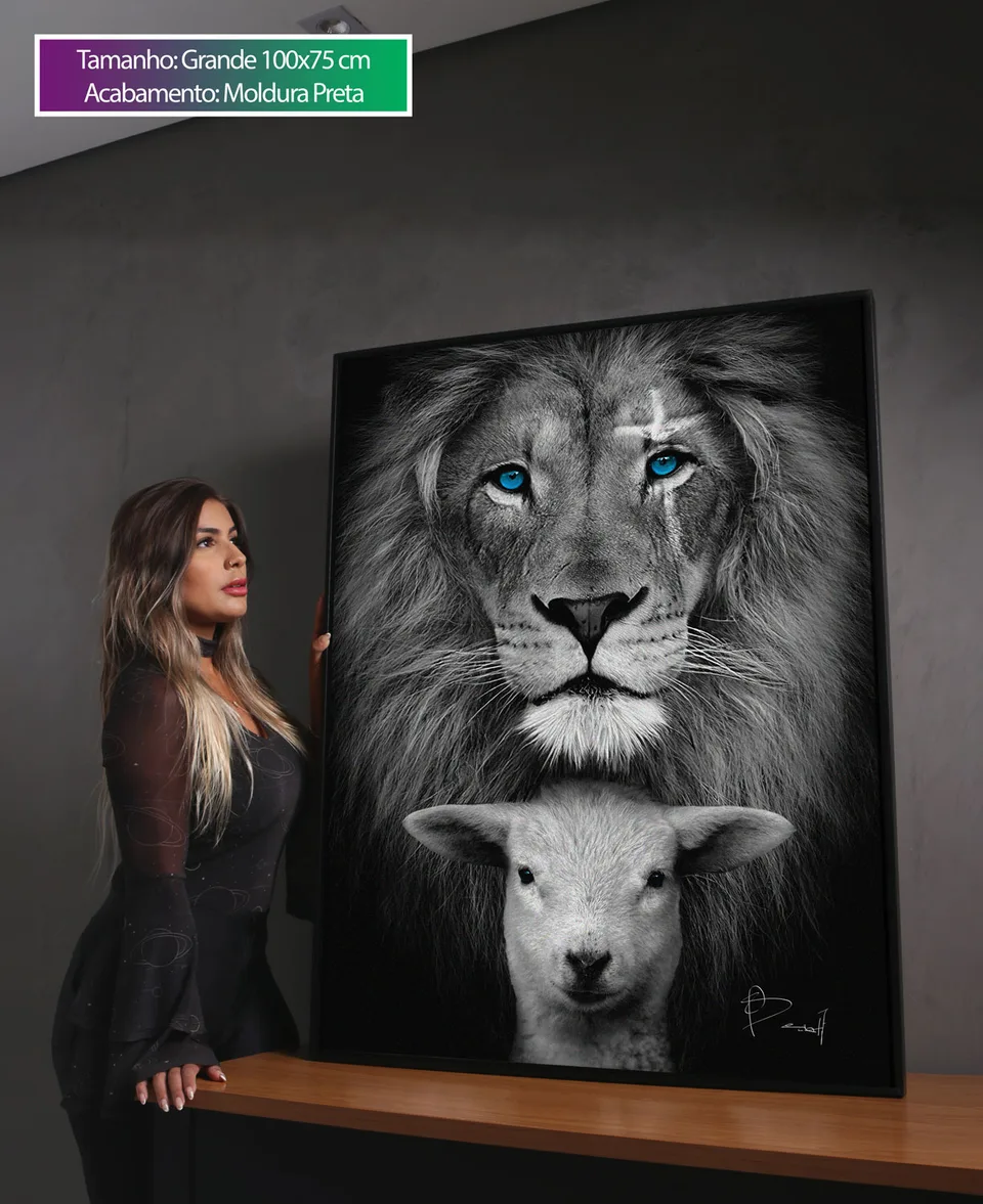 Quadro decorativo O Leão e o Cordeiro