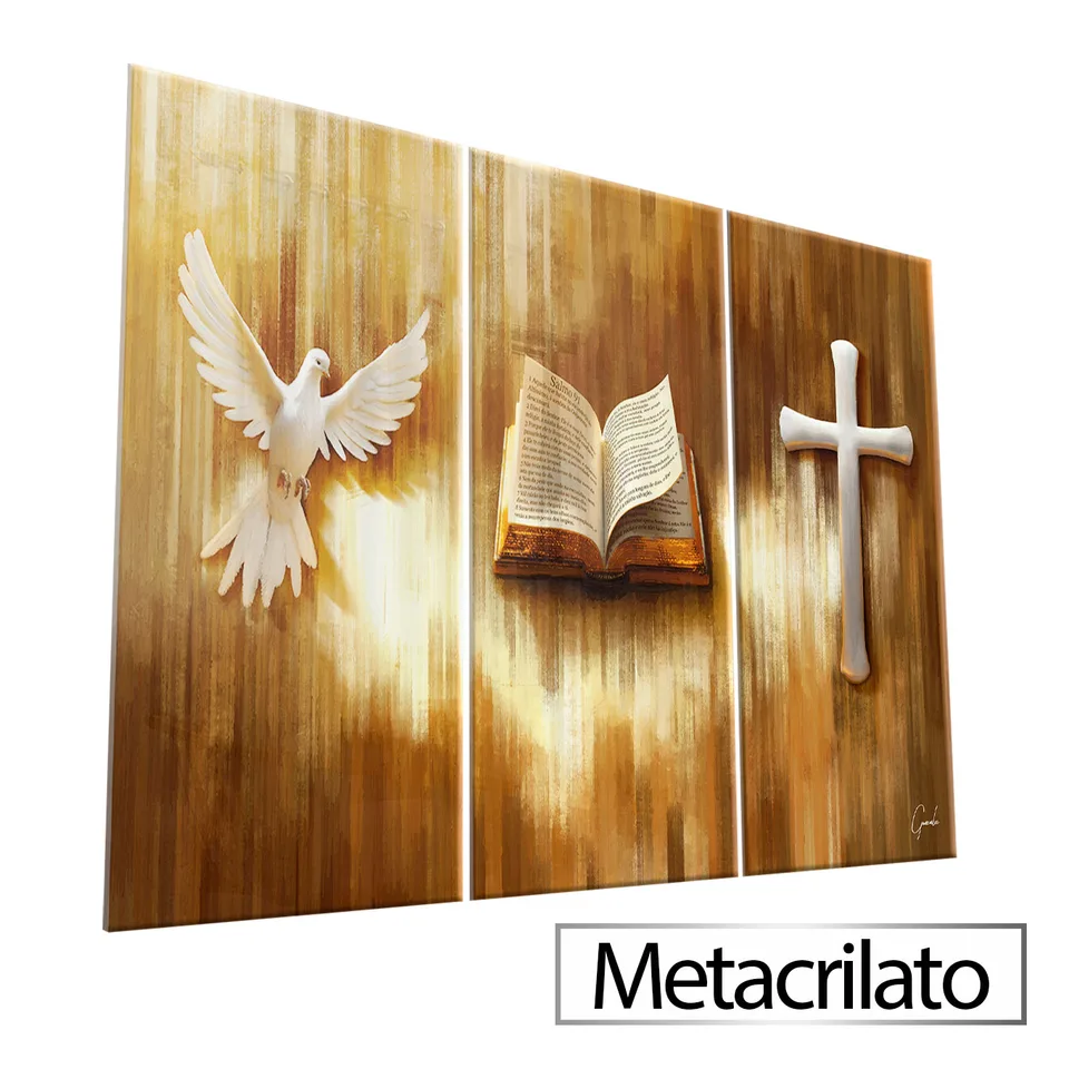 7066 Quadro Símbolos de Fé 3 Peças (1)