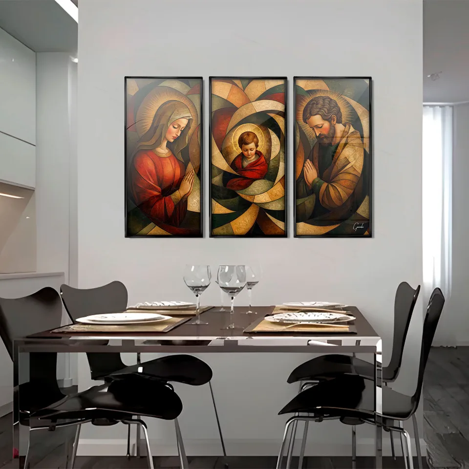 7058-Quadro-Sagrada-Família-CubismArt-3-Peças-(10)