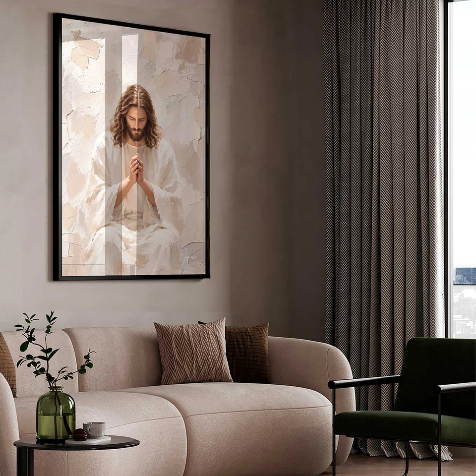Quadro A Oração de Jesus - Coleção Cream Art — foto 4