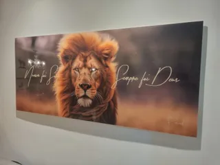 Quadro Nunca Foi Sorte, Sempre Foi Deus: Leão de Fé na casa de Jorge Valadão