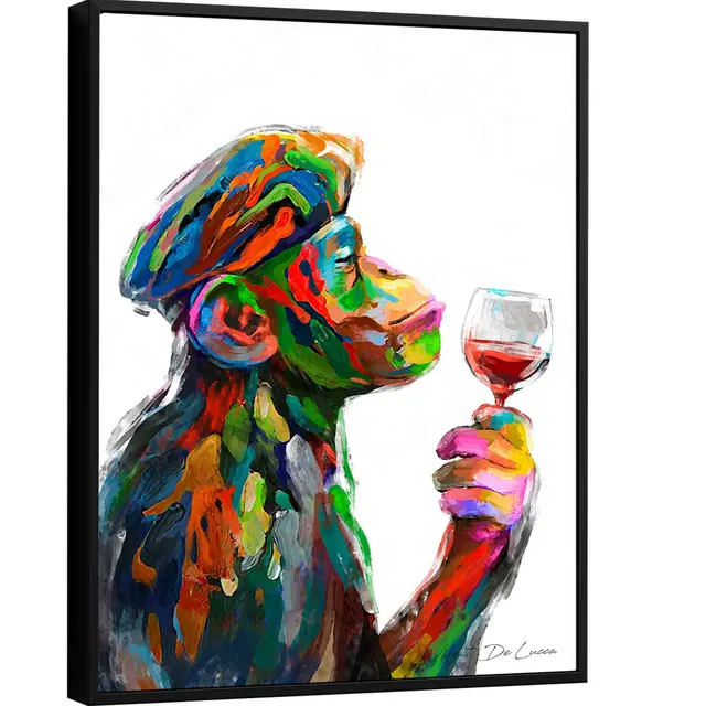 Quadro Macaco Sommelier - Quadros para Cozinha | QuadrosDecorativos.com