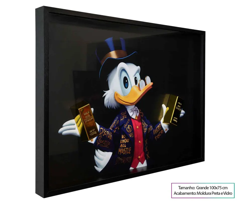 The Duck's Golden Bars tamanho grande com vidro fundo branco