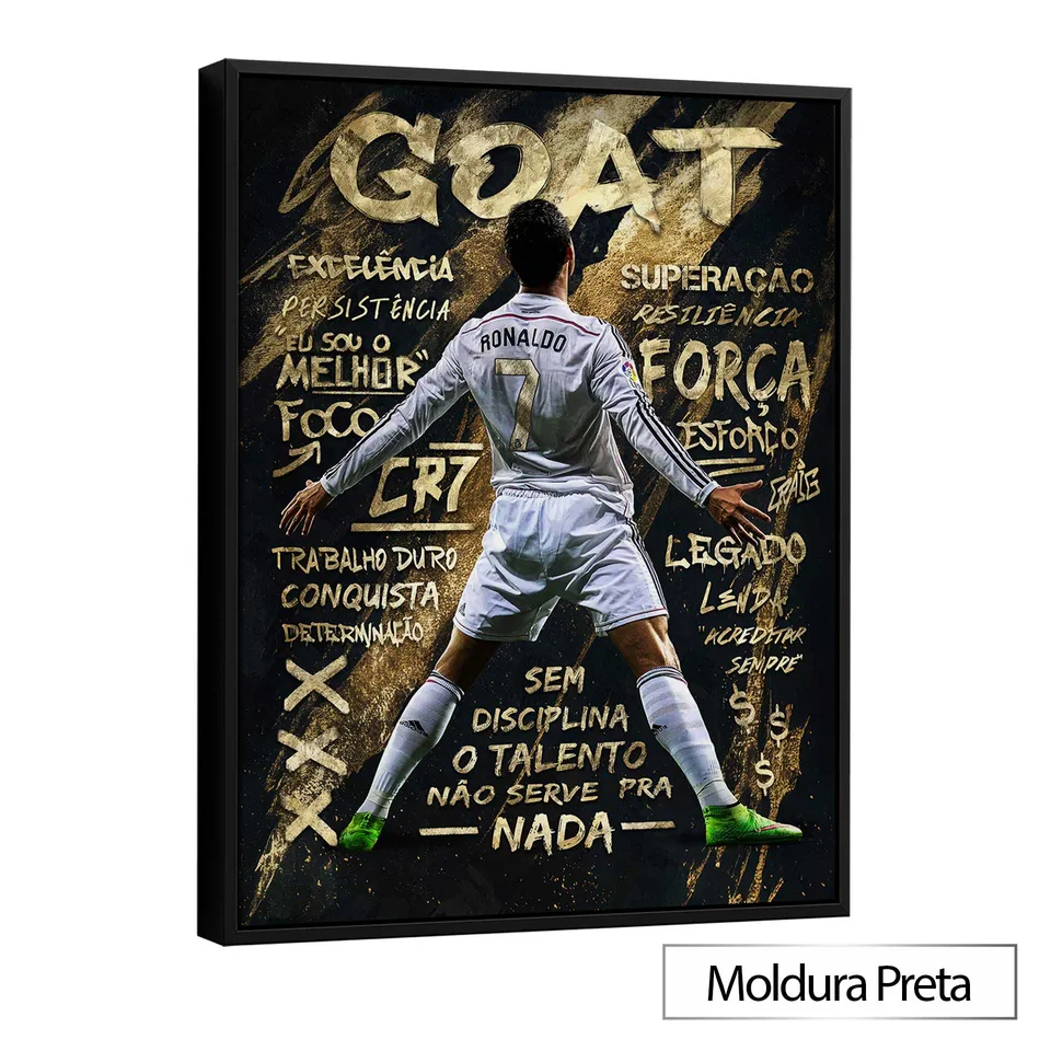 7089 Quadro Cristiano Ronaldo Grafite Dourado (3)
